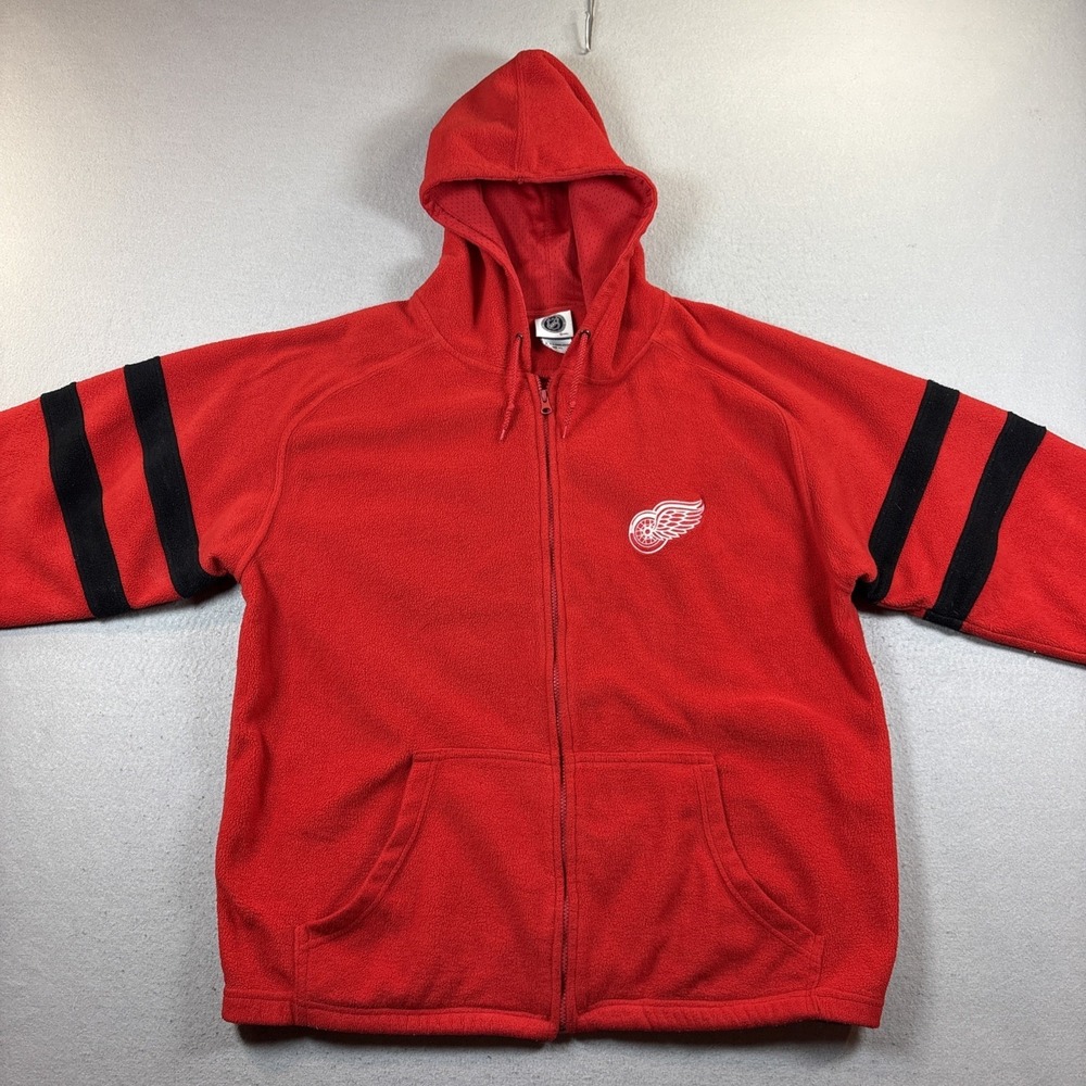 NHL‎ Detroit Red Wings Fleece Jacket Size XLarge Full Zip Men's Hockey Hoodie